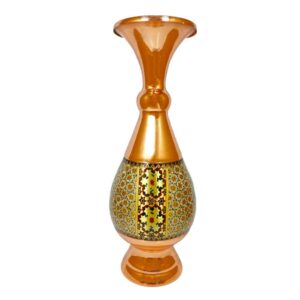 波斯装饰铜花瓶 – 手工镶嵌 Khatamkari 马赛克艺术 Familla（法米拉）款