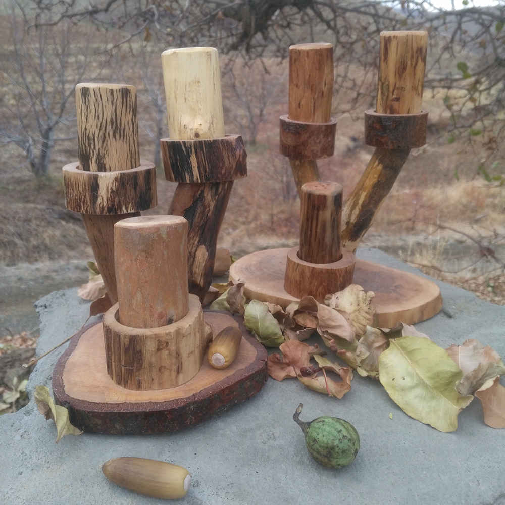 木质盐和胡椒调味罐套装 – Tarlan