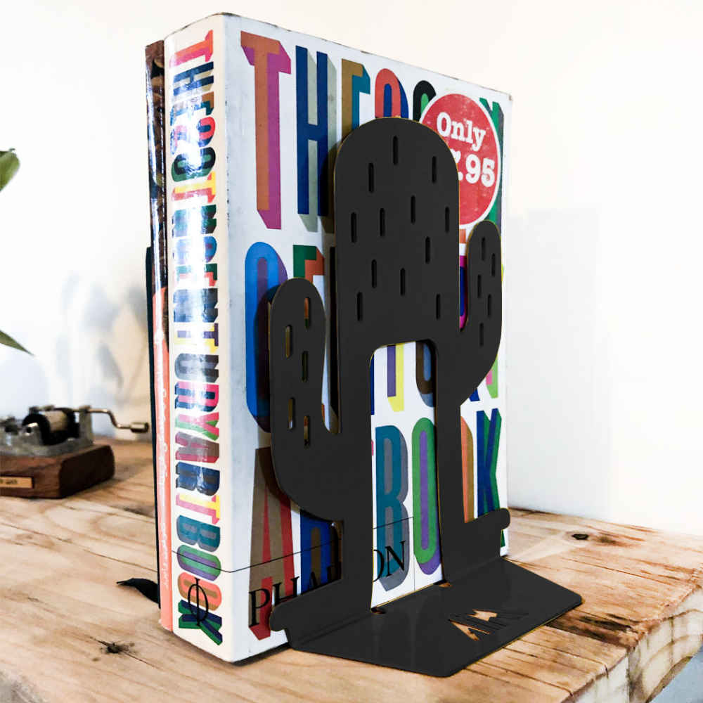 仙人掌设计金属艺术书挡 – 波西米亚风格的理想选择