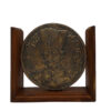 卡扎尔硬币木雕书挡 – 适合文化装饰