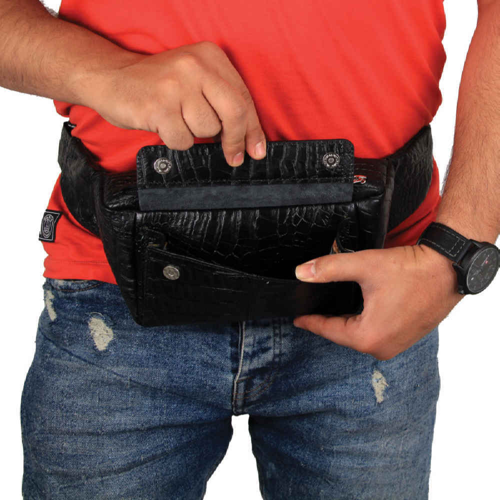 真皮腰包,配可调节腰带 – 日常随身时尚配饰