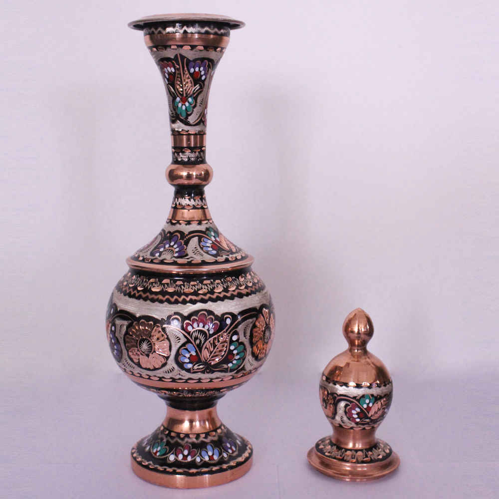 装饰铜瓶 – 波斯珐琅(Minakari)Rima 款