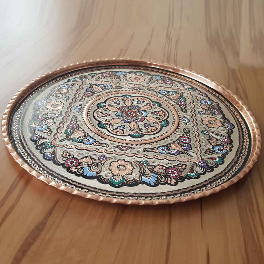 装饰性铜托盘——波斯手工雕刻与锤击工艺：Kiana