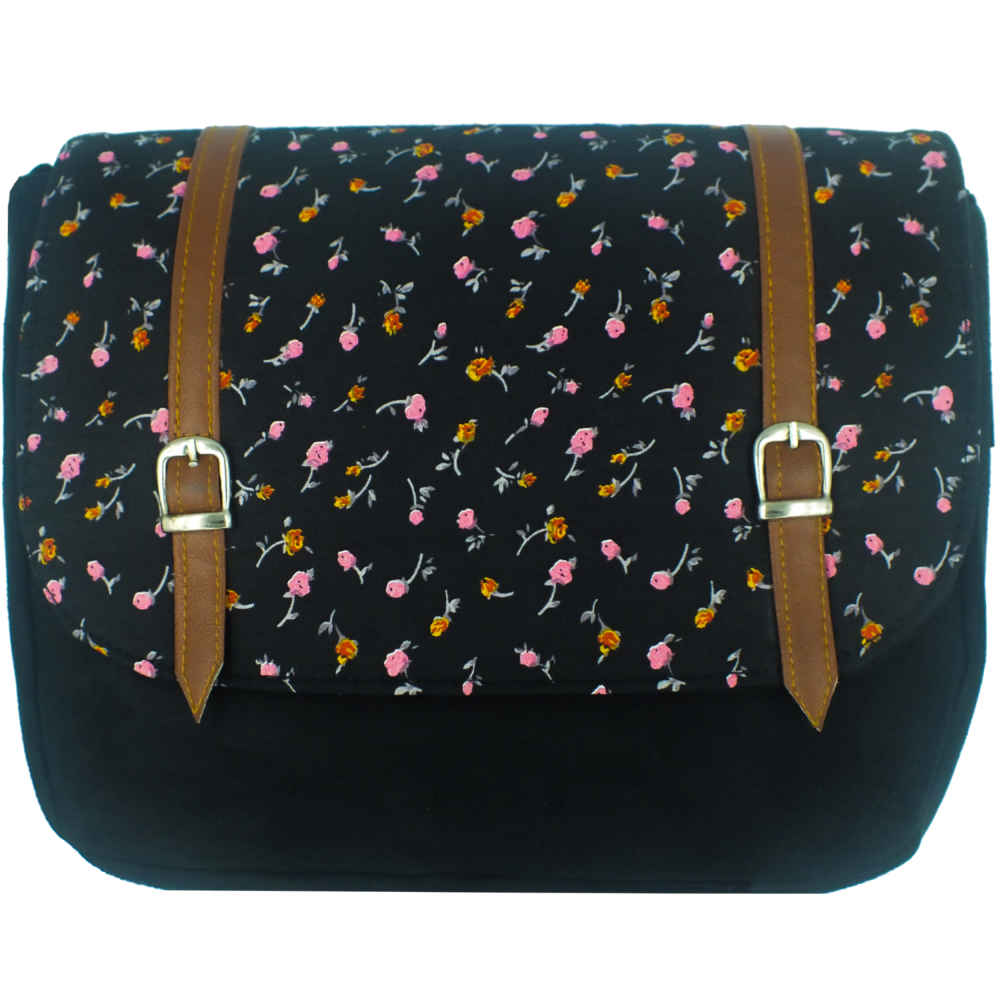 Main image of 波西米亚风斜挎单肩包，花卉图案 – Shokofeh 款