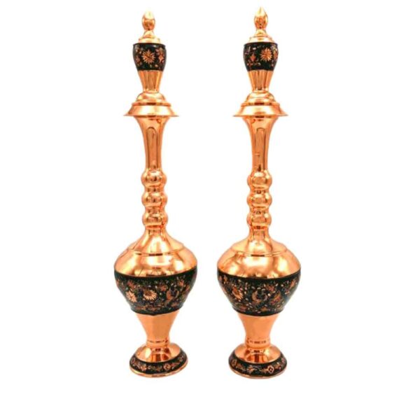 装饰铜瓶 – 手工波斯雕刻 Tong（2件装）