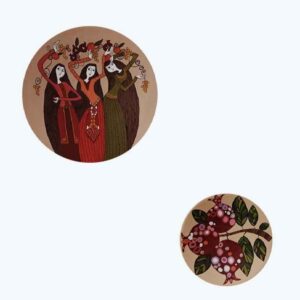 两件套 手绘装饰陶瓷盘 叶尔达节