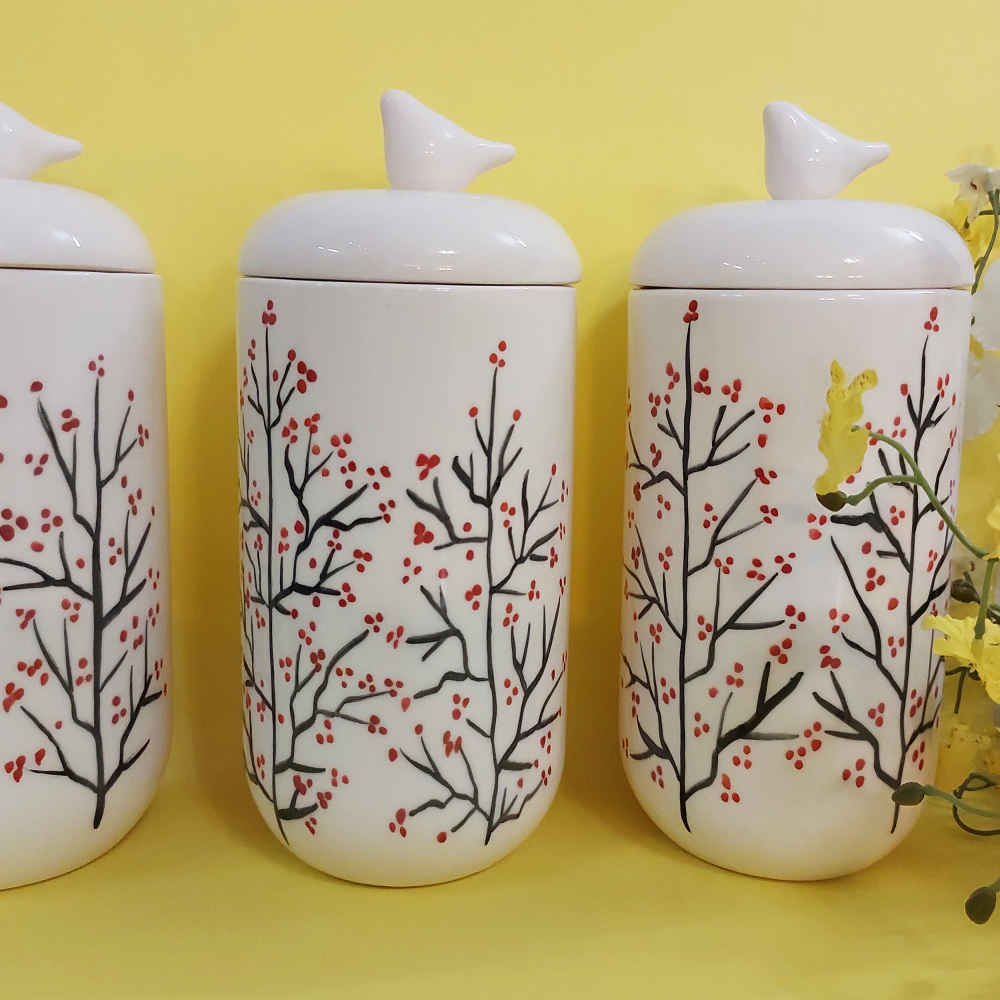 陶瓷罐套装 – 厨房收纳与整理理想选择，Blossom（3 件套）