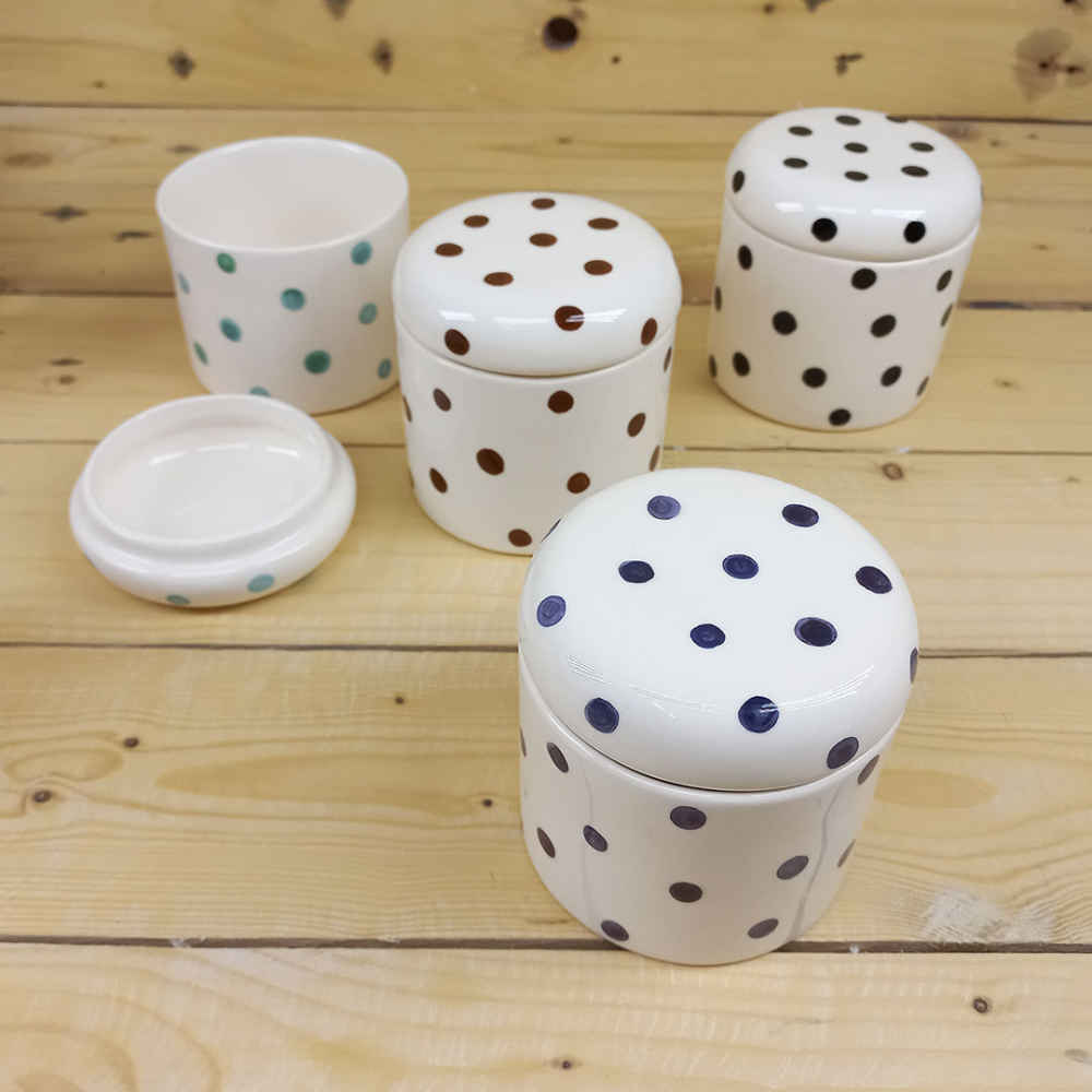陶瓷罐套装 – 厨房收纳与整理理想选择，波点款（3 件套）