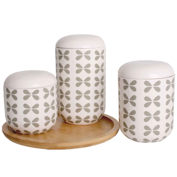 陶瓷罐套装 – 时尚收纳咖啡、茶及更多，3 件套