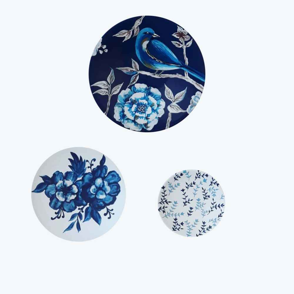 Main image of 三件套 手绘装饰陶瓷盘 天堂花卉（Behesht Floral）