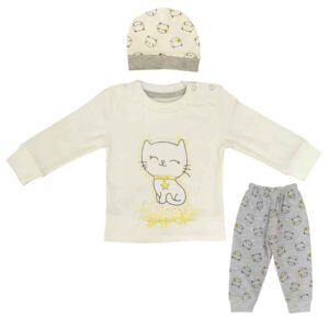 三件套新生儿服装 猫款