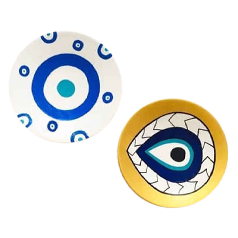 三件套 手绘装饰陶瓷盘 护身眼（Cheshm Nazar）