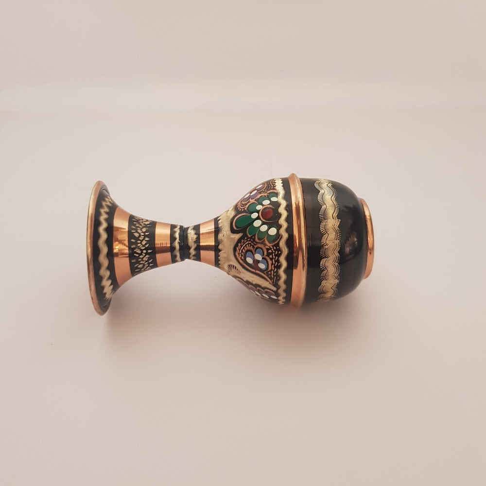 装饰性铜花瓶 – 波斯手绘米纳卡里珐琅 Samin