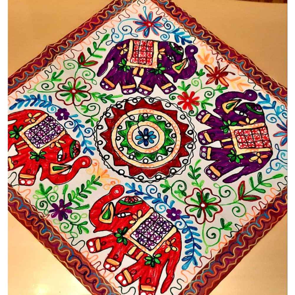 刺绣挂毯——巴洛奇文化遗产大象图案纺织艺术