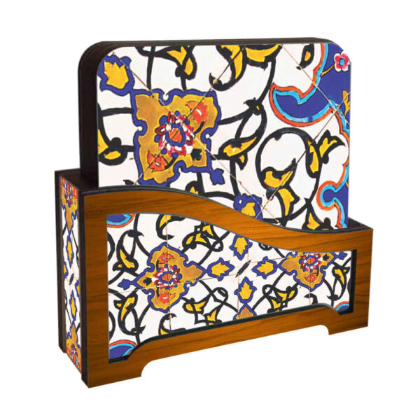 饮品杯垫套装带杯架 – 波斯灵感艺术设计 Bita