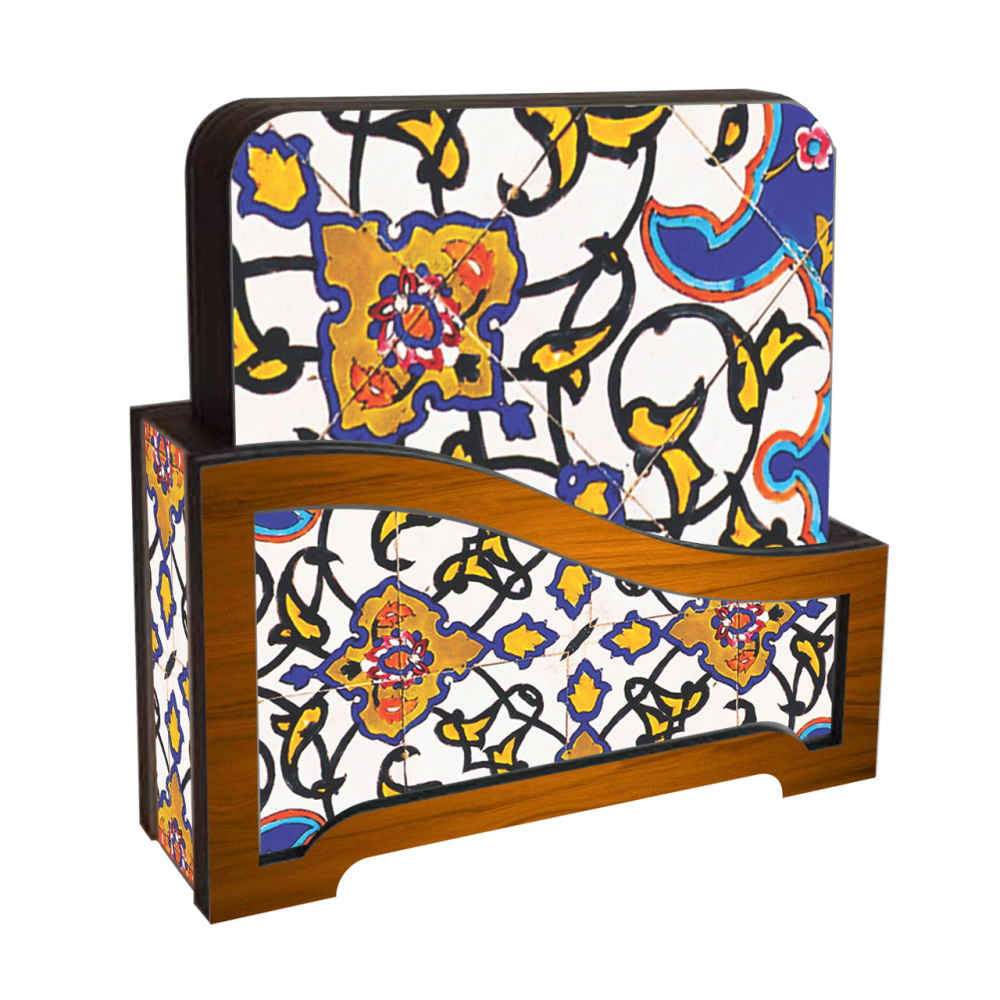 Main image of 饮品杯垫套装带杯架 – 波斯灵感艺术设计 Bita