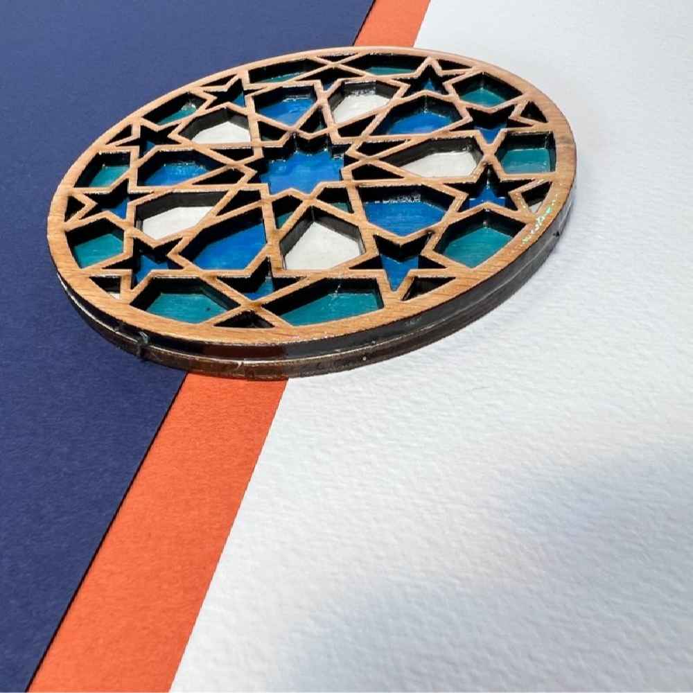 木质几何杯垫 – 设计款 Darya (2件装)