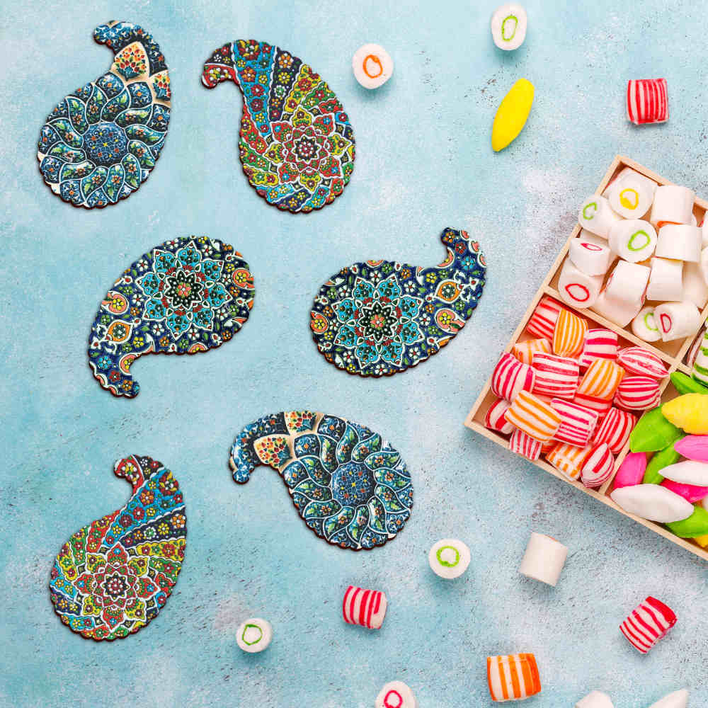 饮品杯垫套装 – 波斯灵感曼荼罗设计 Minakari