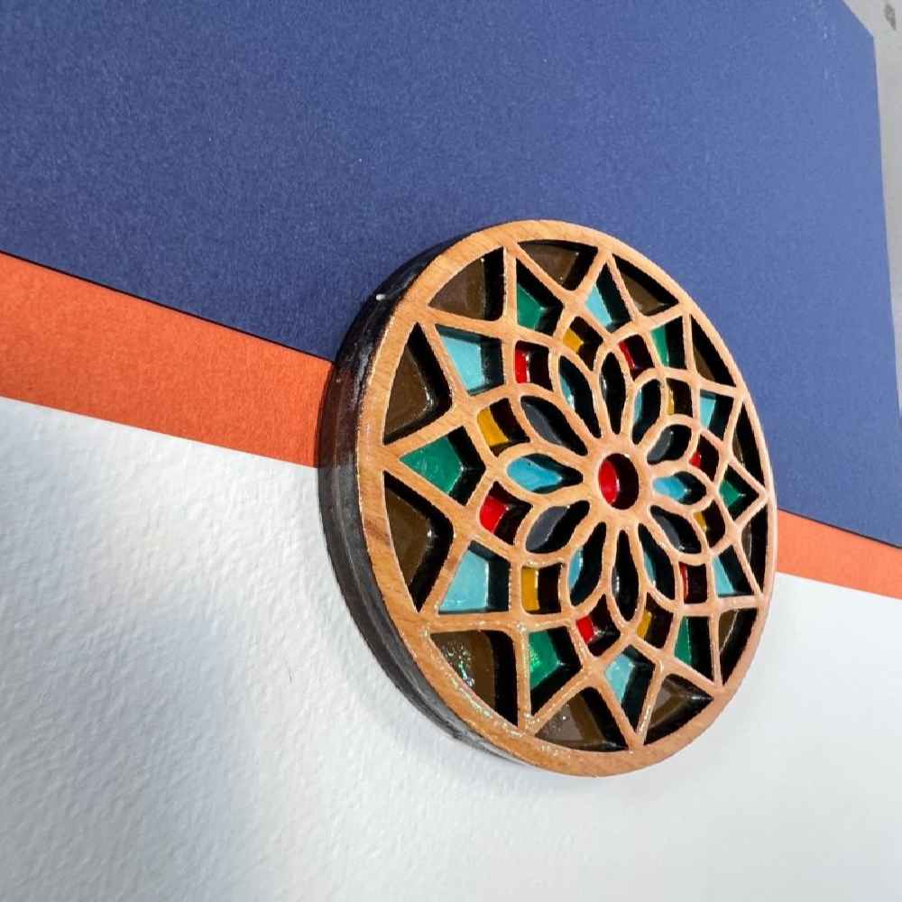 木质几何杯垫 – 设计款 Raha (2件装)