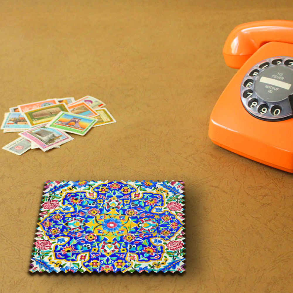 饮品杯垫套装带杯架 – 波斯灵感艺术设计 Saleh