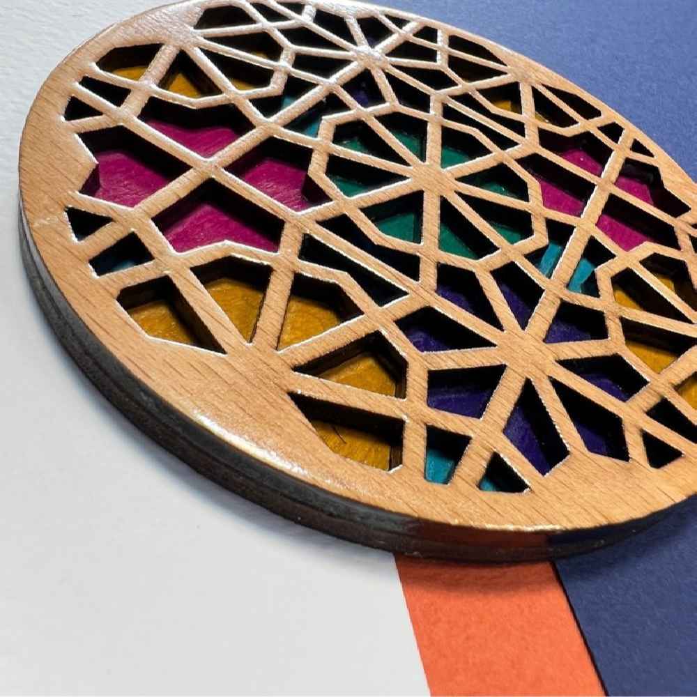 木质几何杯垫 – 设计款 Sara (2件装)