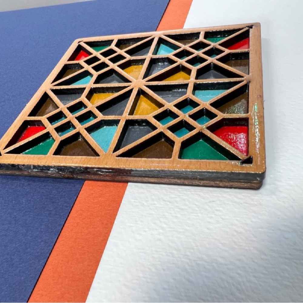 木质几何杯垫 – 设计款 Sarv (2件装)