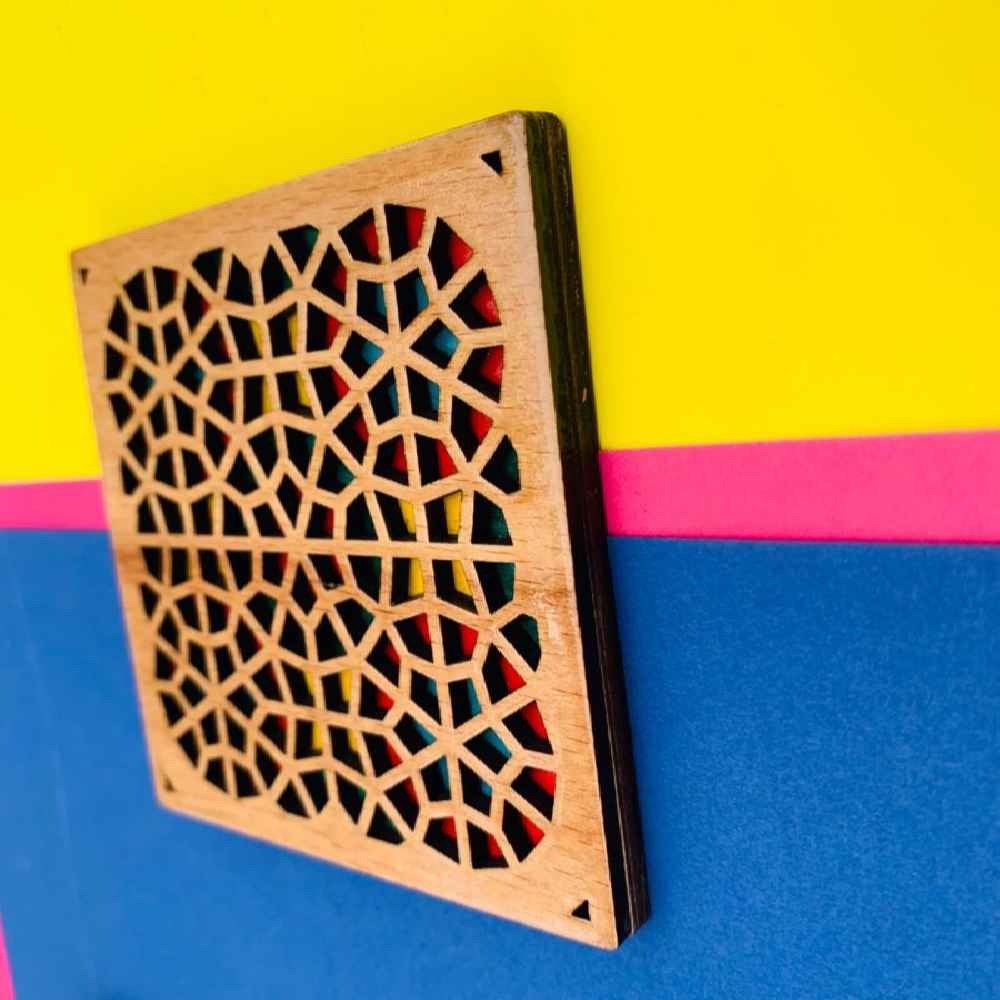 木质几何杯垫 – 设计款 Sorhe (2件装)