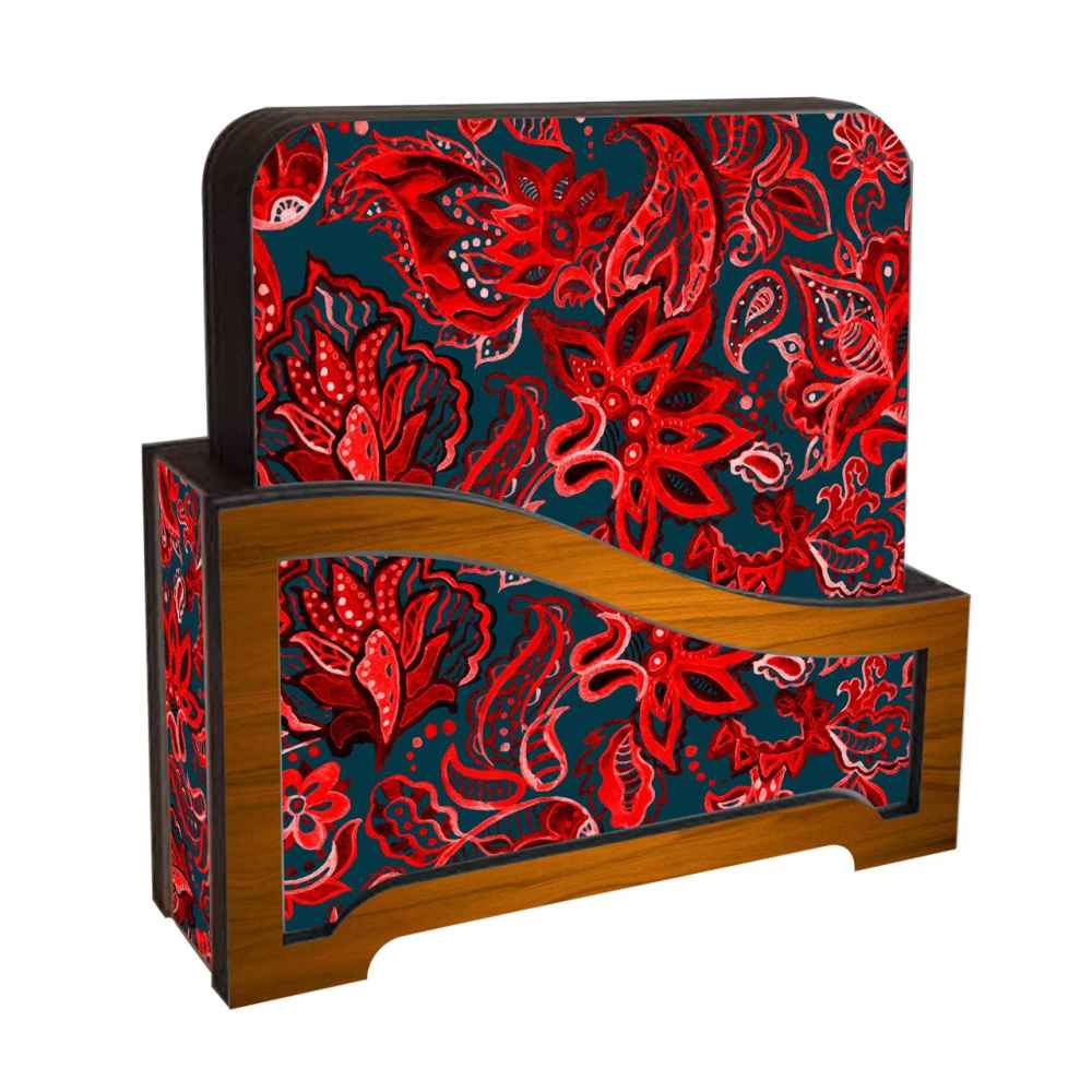 Main image of 饮品杯垫套装带杯架 – 波斯灵感艺术设计 Sorkh