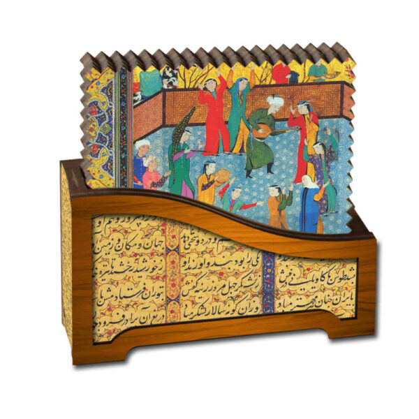 饮品杯垫套装带杯架 – 波斯灵感艺术设计 Stamp