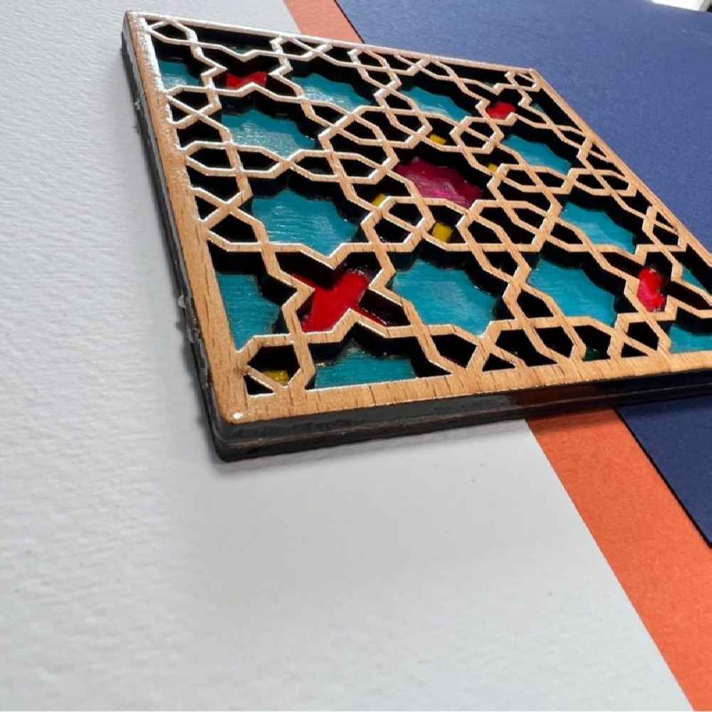 木质几何杯垫 – 设计款 Tina (2件装)