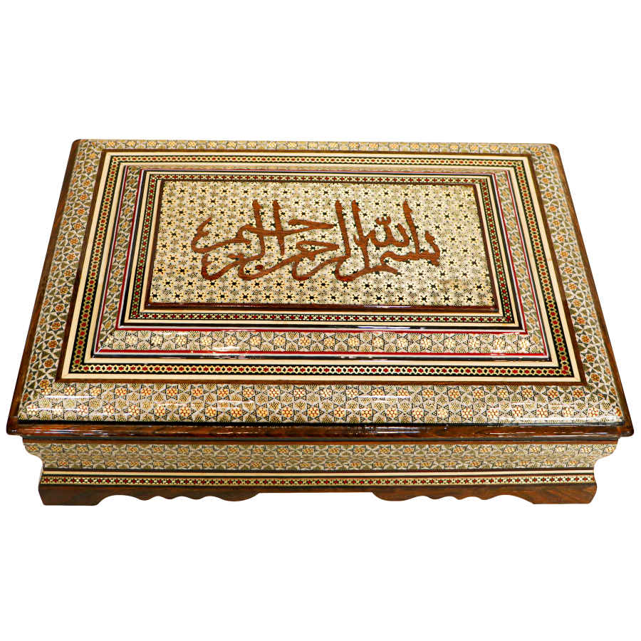 Main image of 精美木质古兰经收纳盒——Khatam 珐琅，天鹅绒内衬，Ali 款