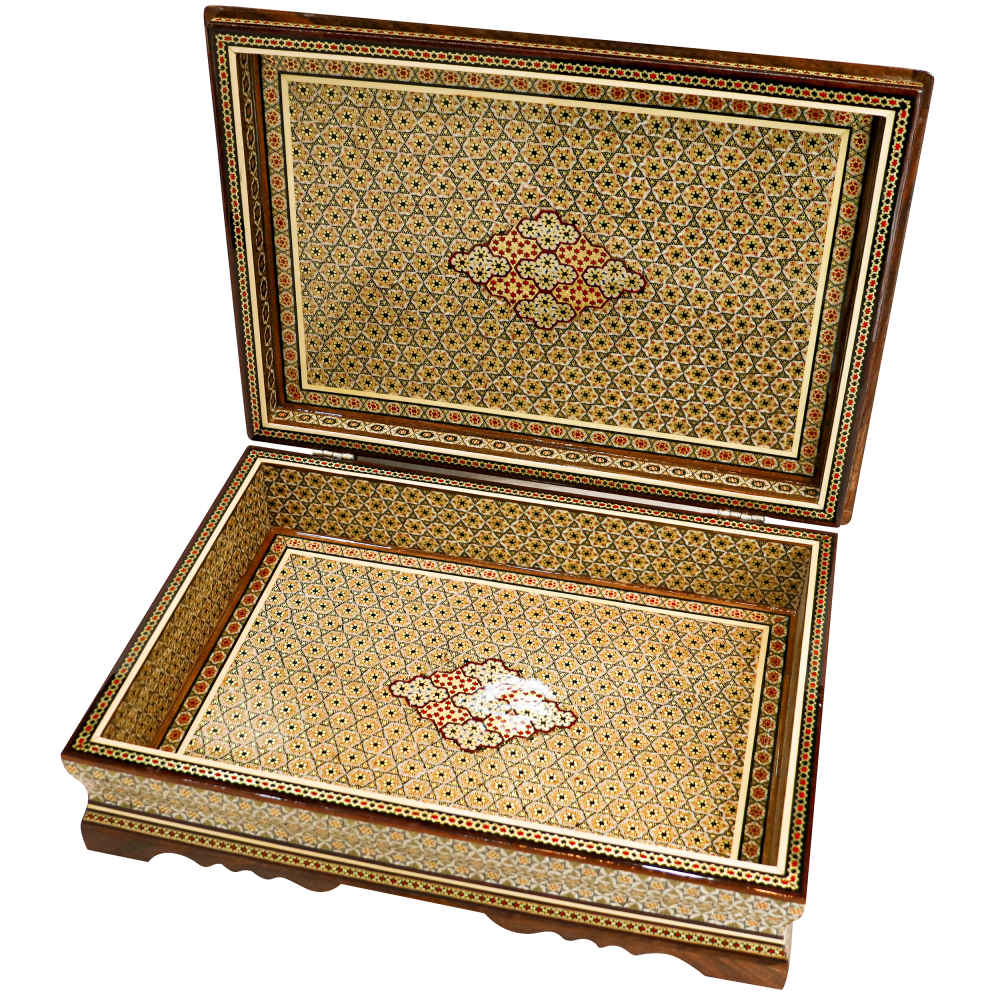 精美木质古兰经收纳盒——Khatam 珐琅，天鹅绒内衬，Ali 款