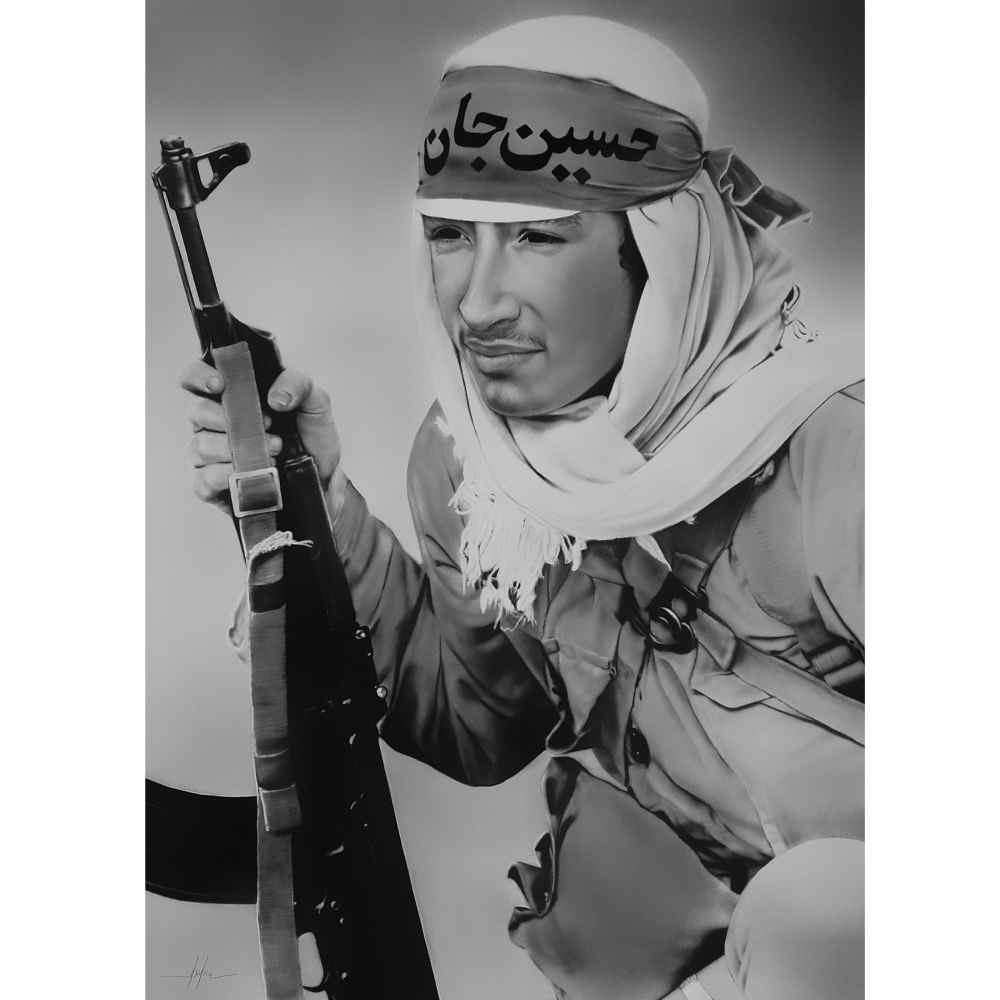 Main image of 原创黑笔画 —— 戴着“呀侯赛因”头带的穆斯林士兵