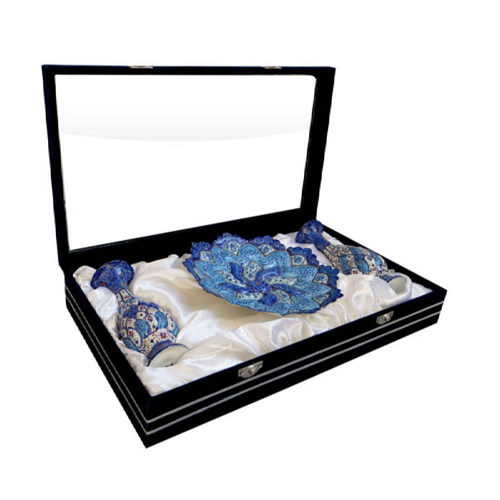 Main image of 珍藏波斯珐琅（Minakari）花瓶与盘子礼品套装