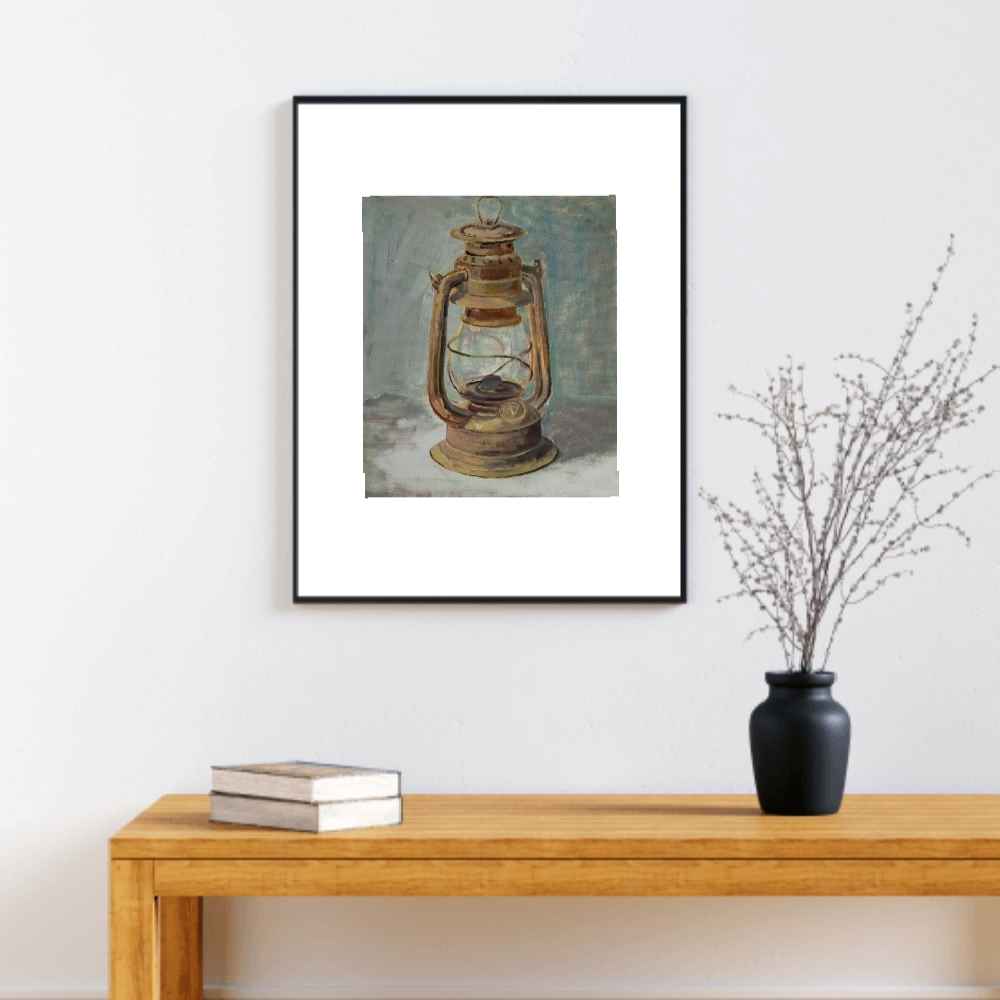 原作写实艺术绘画 – 纸板油画，《灯笼光》