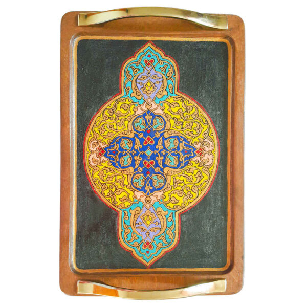 Eslimi 木质茶盘——经典波斯图案，适用于茶及更多用途