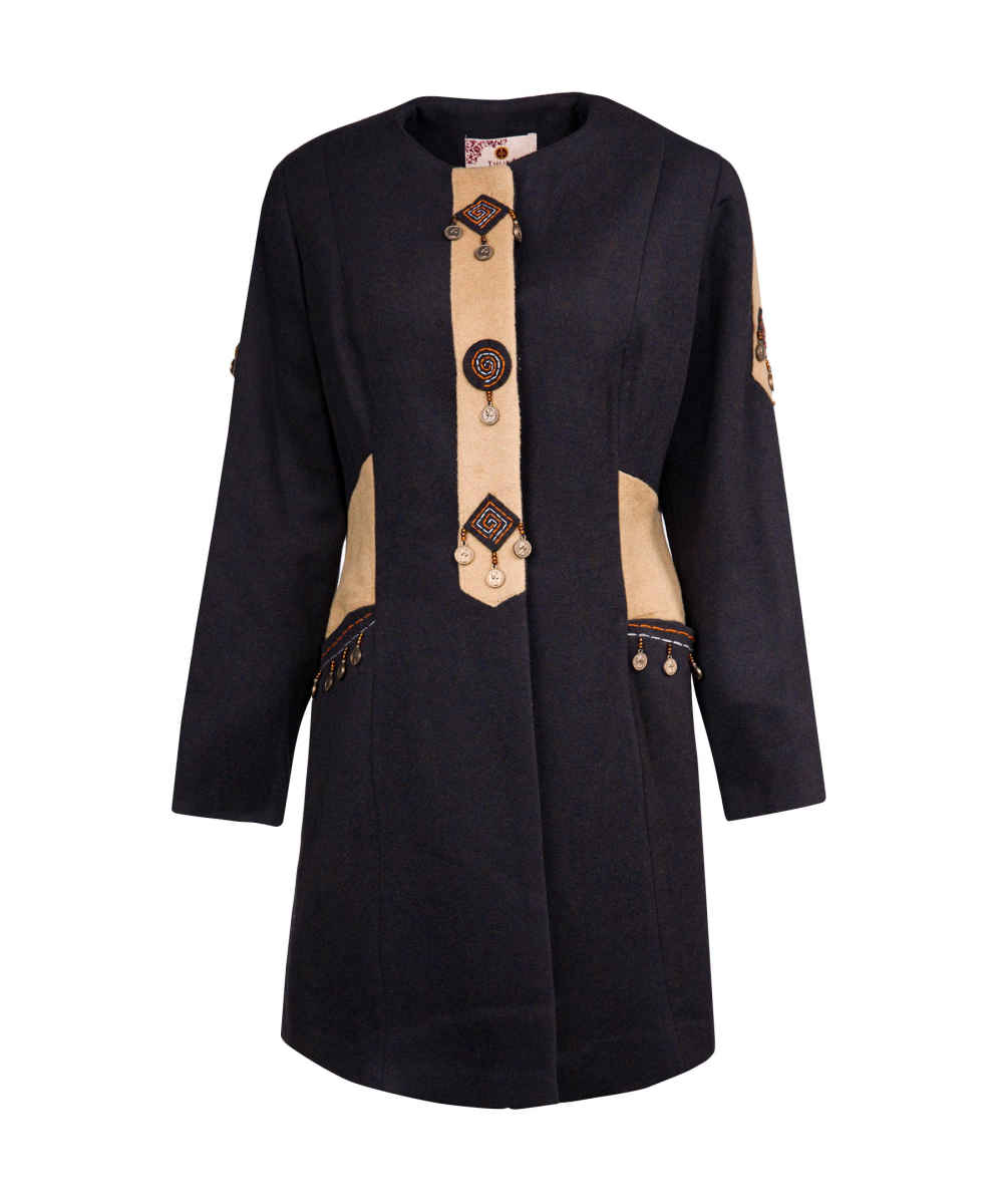 女式双排扣羊毛外套 – 54634