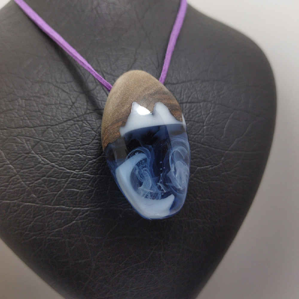 木与树脂项链 手工艺术 大胆风格 Cloud