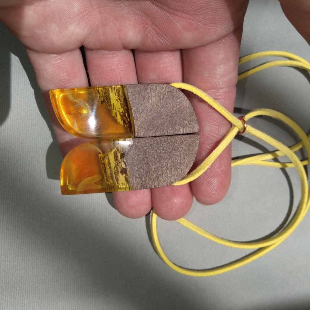 木与树脂项链 手工艺术 大胆风格 Kooh