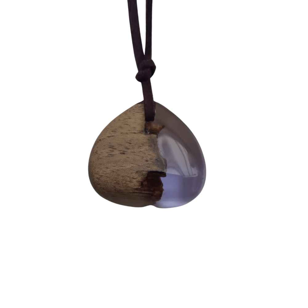 Main image of 木与树脂项链 手工艺术 大胆风格 Violet