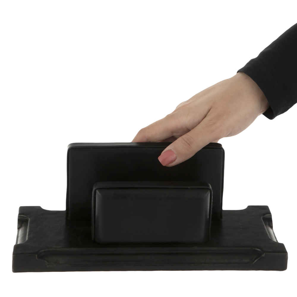 黑色皮革办公桌面收纳配件 – 10件套