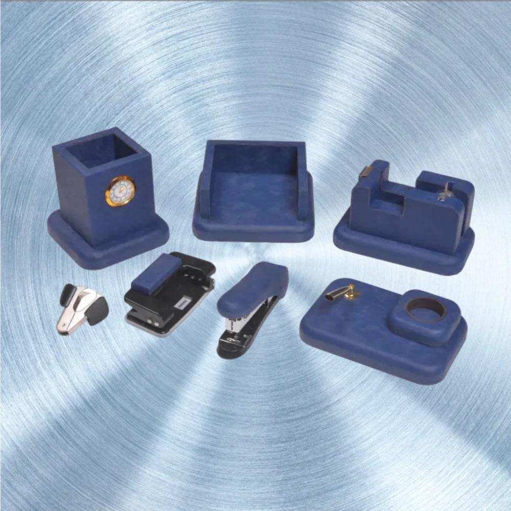 Main image of 蓝色皮革办公桌面收纳套装 – 8件套