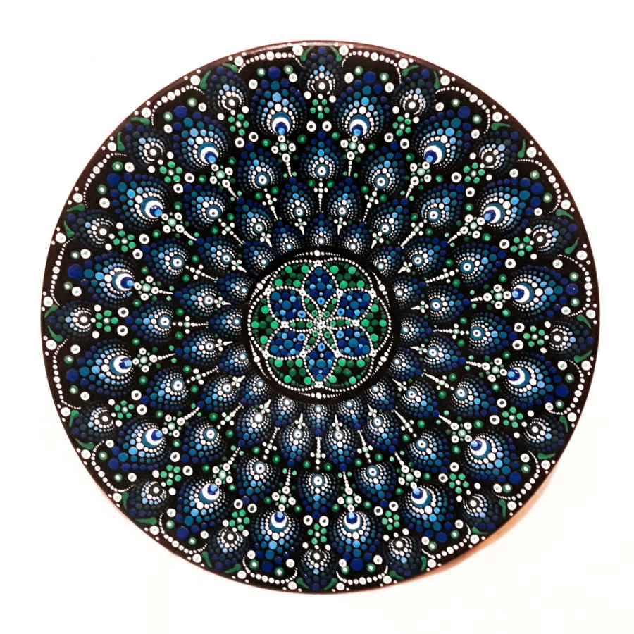 Main image of 装饰陶瓷盘 手绘点绘艺术 邪眼