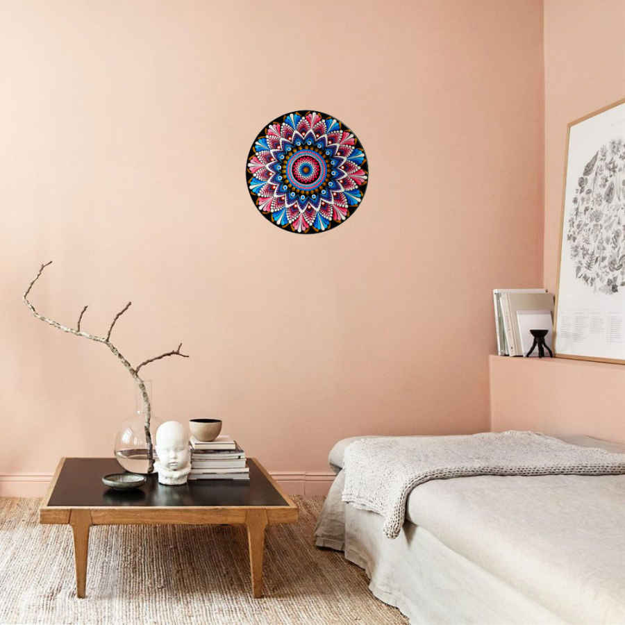 装饰陶瓷盘 手绘点绘艺术 曼陀罗