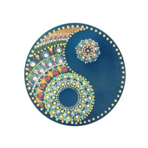 装饰陶瓷盘 手绘点绘艺术 腰果花纹（佩斯利）