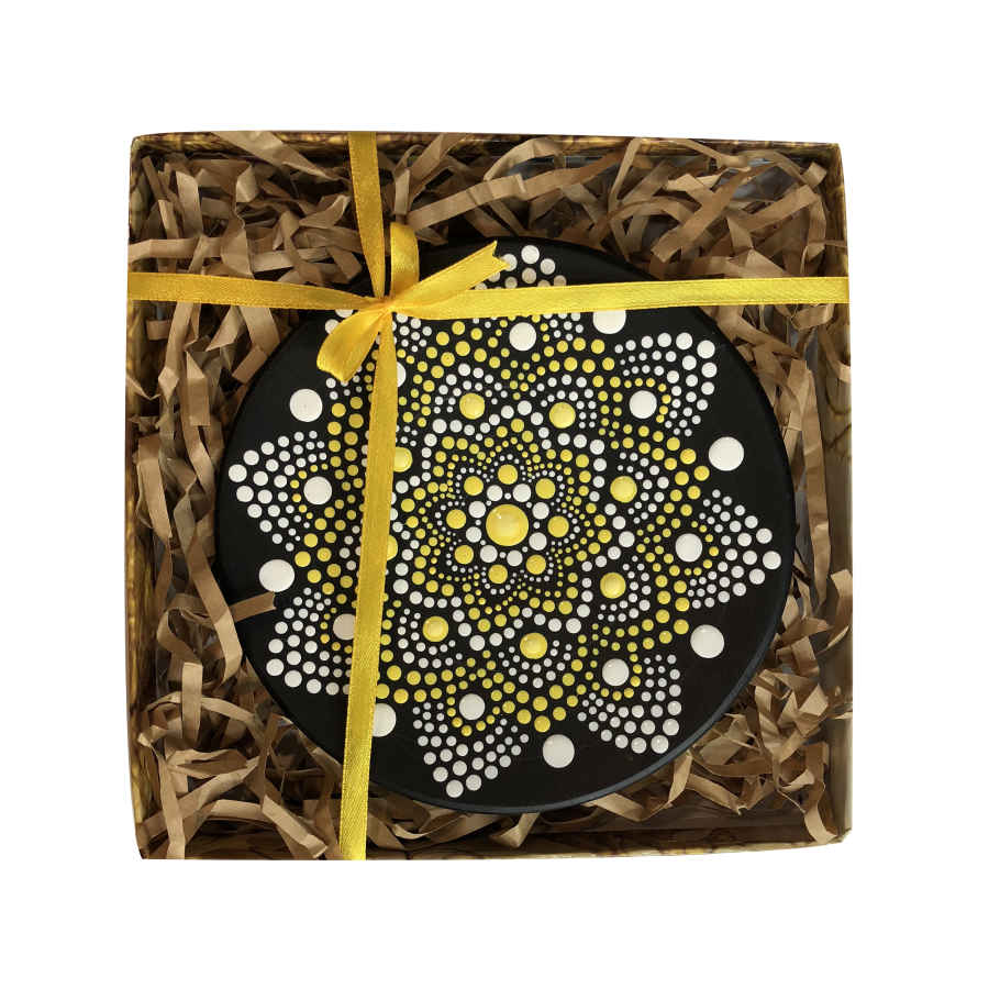 装饰陶瓷盘 手绘点绘艺术 星星