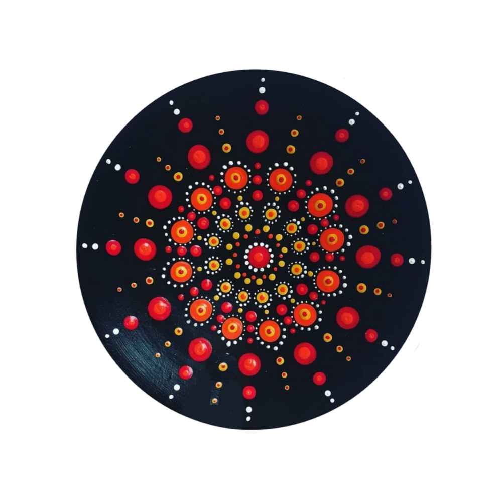 Main image of 装饰陶瓷盘 手绘点绘艺术 太阳