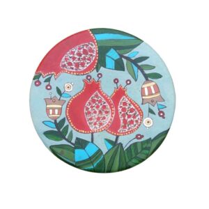 装饰陶瓷盘 手绘 叶尔达节