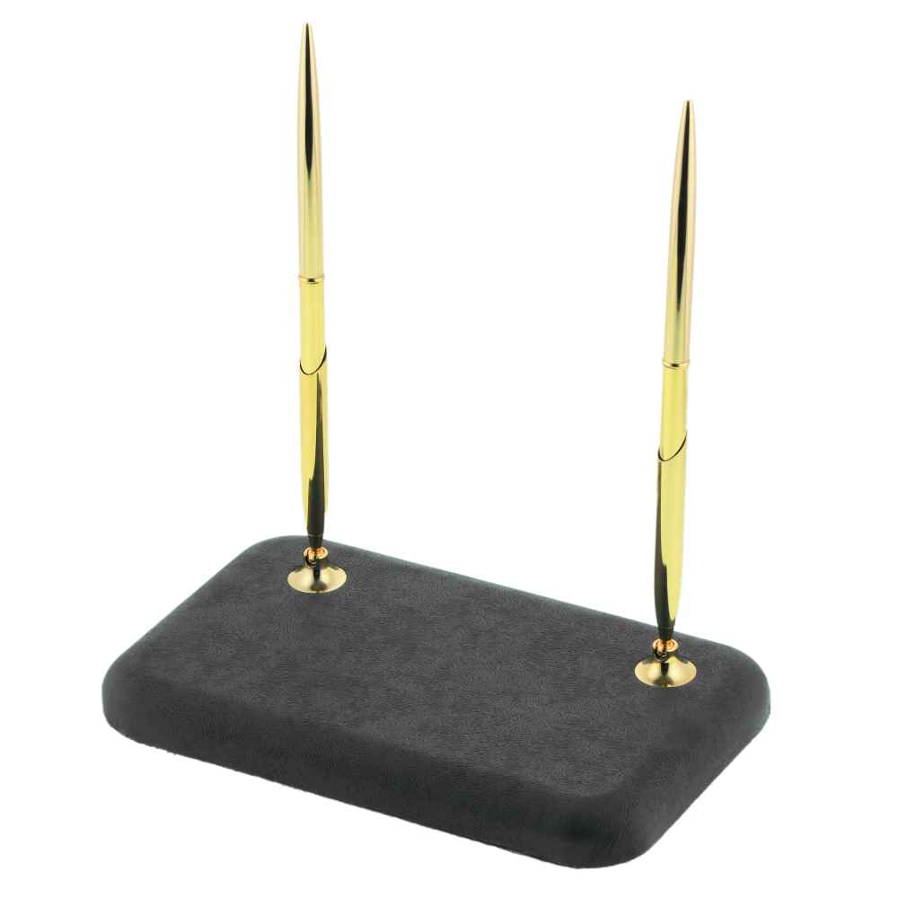 灰色皮革办公桌面套装 – 14件套