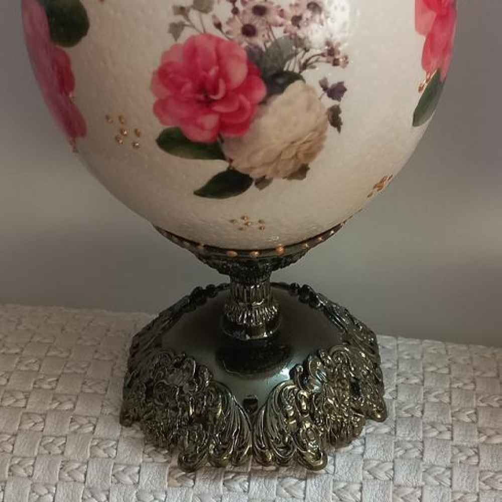 波斯手绘装饰鸵鸟蛋壳 —— 花卉图案（Gol）